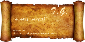 Teleky Gergő névjegykártya